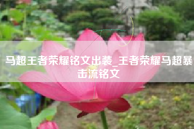 马超王者荣耀铭文出装_王者荣耀马超暴击流铭文