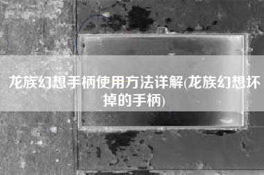 龙族幻想手柄使用方法详解(龙族幻想坏掉的手柄)