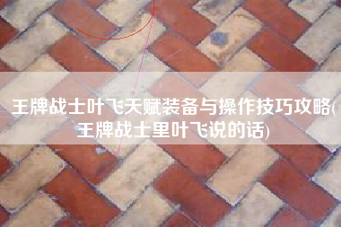 王牌战士叶飞天赋装备与操作技巧攻略(王牌战士里叶飞说的话)