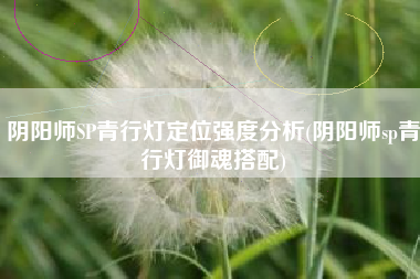 阴阳师SP青行灯定位强度分析(阴阳师sp青行灯御魂搭配)
