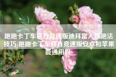 跑跑卡丁车官方竞速版迪拜富人区跑法技巧(跑跑卡丁车官方竞速版安卓和苹果能通用吗)