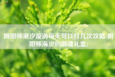 阴阳师潮汐漩涡每天可以打几次攻略(阴阳师海汐的御魂礼盒)