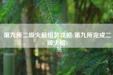 第九所二级火箭组装攻略(第九所完成二级火箭)