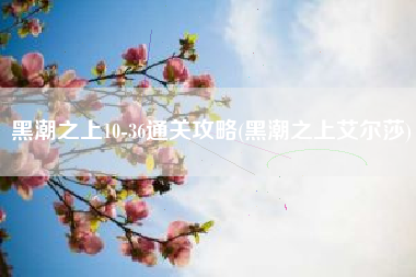 黑潮之上10-36通关攻略(黑潮之上艾尔莎)