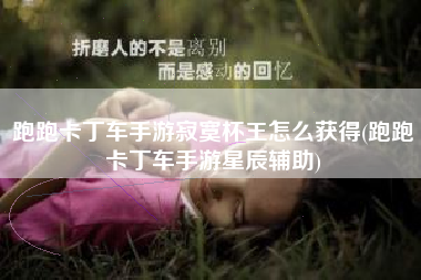跑跑卡丁车手游寂寞杯王怎么获得(跑跑卡丁车手游星辰辅助)