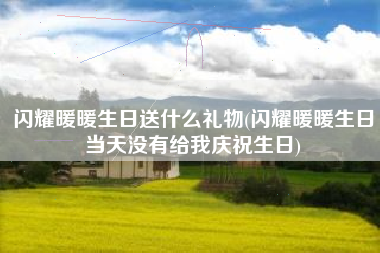 闪耀暖暖生日送什么礼物(闪耀暖暖生日当天没有给我庆祝生日)