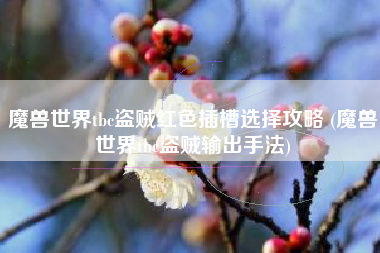 魔兽世界tbc盗贼红色插槽选择攻略 (魔兽世界tbc盗贼输出手法)