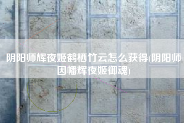 阴阳师辉夜姬鹤栖竹云怎么获得(阴阳师因幡辉夜姬御魂)