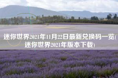 迷你世界2021年11月22日最新兑换码一览(迷你世界2021年版本下载)