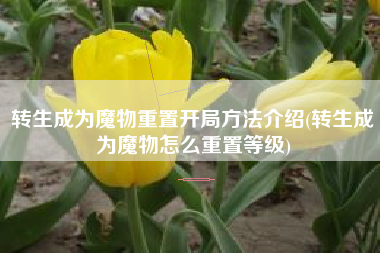 转生成为魔物重置开局方法介绍(转生成为魔物怎么重置等级)