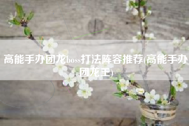 高能手办团龙boss打法阵容推荐(高能手办团龙王)