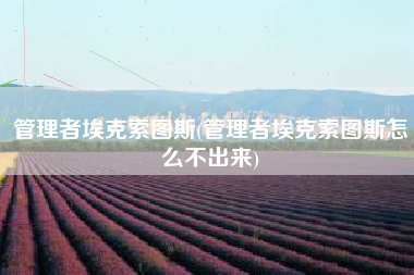 管理者埃克索图斯(管理者埃克索图斯怎么不出来)