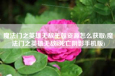 魔法门之英雄无敌王朝资源怎么获取(魔法门之英雄无敌3死亡阴影手机版)