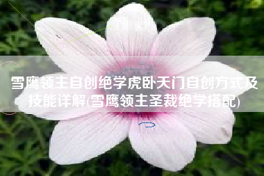 雪鹰领主自创绝学虎卧天门自创方式及技能详解(雪鹰领主圣裁绝学搭配)
