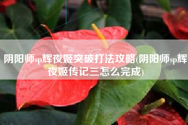 阴阳师sp辉夜姬突破打法攻略(阴阳师sp辉夜姬传记三怎么完成)