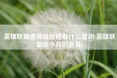 英雄联盟道具城价格有什么变动(英雄联盟放小兵的道具)
