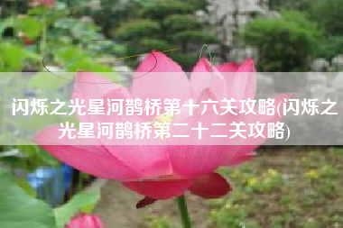 闪烁之光星河鹊桥第十六关攻略(闪烁之光星河鹊桥第二十二关攻略)