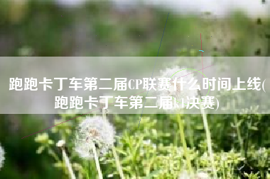 跑跑卡丁车第二届CP联赛什么时间上线(跑跑卡丁车第二届k1决赛)