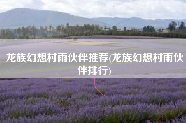 龙族幻想村雨伙伴推荐(龙族幻想村雨伙伴排行)