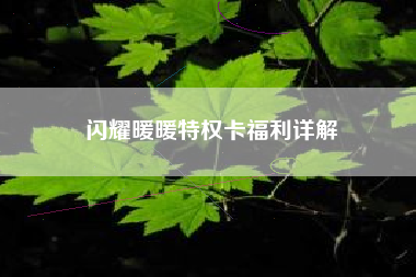 闪耀暖暖特权卡福利详解