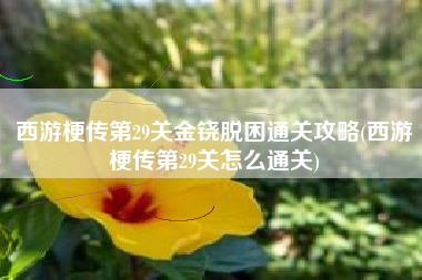 西游梗传第29关金铙脱困通关攻略(西游梗传第29关怎么通关)