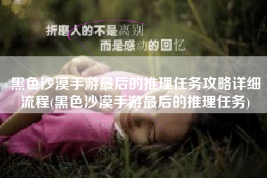 黑色沙漠手游最后的推理任务攻略详细流程(黑色沙漠手游最后的推理任务)
