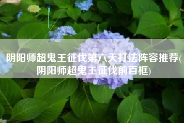 阴阳师超鬼王征伐第六天打法阵容推荐(阴阳师超鬼王征伐前百框)