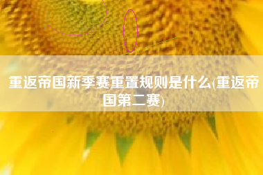 重返帝国新季赛重置规则是什么(重返帝国第二赛)
