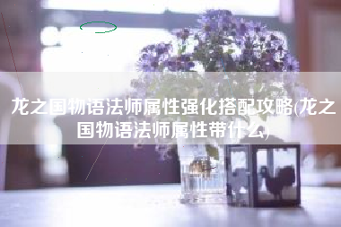 龙之国物语法师属性强化搭配攻略(龙之国物语法师属性带什么)