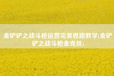 金铲铲之战斗枪运营完美思路教学(金铲铲之战斗枪金克丝)