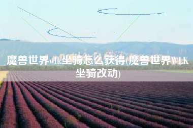 魔兽世界wlk坐骑怎么获得(魔兽世界WLK坐骑改动)