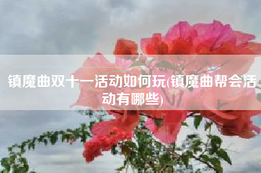 镇魔曲双十一活动如何玩(镇魔曲帮会活动有哪些)