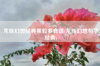 龙族幻想经典果粒多食谱(龙族幻想句子经典)