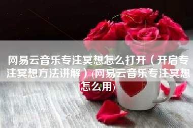 网易云音乐专注冥想怎么打开（开启专注冥想方法讲解）(网易云音乐专注冥想怎么用)