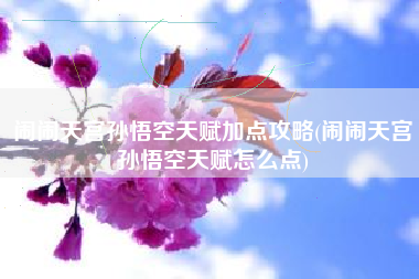 闹闹天宫孙悟空天赋加点攻略(闹闹天宫孙悟空天赋怎么点)