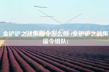 金铲铲之战集福令怎么得 (金铲铲之战集福令组队)