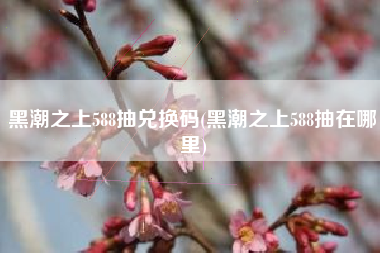 黑潮之上588抽兑换码(黑潮之上588抽在哪里)