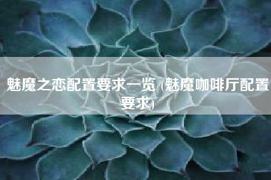 魅魔之恋配置要求一览 (魅魔咖啡厅配置要求)