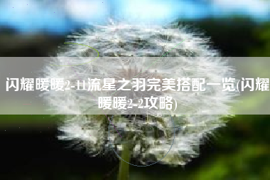 闪耀暖暖2-11流星之羽完美搭配一览(闪耀暖暖2-2攻略)