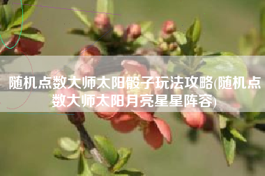 随机点数大师太阳骰子玩法攻略(随机点数大师太阳月亮星星阵容)