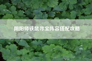 阴阳师铁鼠寻宝阵容搭配攻略