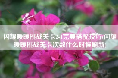 闪耀暖暖挑战关卡2-1完美搭配技巧(闪耀暖暖挑战关卡次数什么时候刷新)