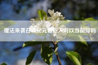 魔法来袭召唤纪元霜巨人可以当前排吗