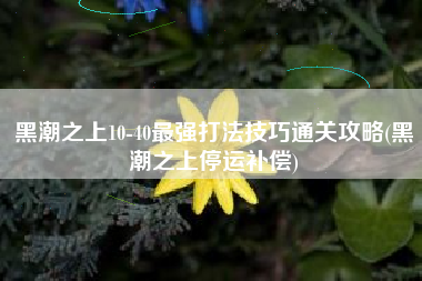 黑潮之上10-40最强打法技巧通关攻略(黑潮之上停运补偿)