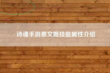 诗魂手游蔡文姬技能属性介绍