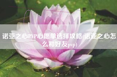诺亚之心PVP心愿单选择攻略(诺亚之心怎么和好友pvp)