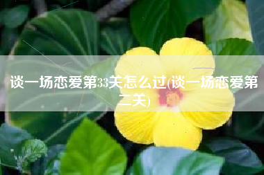 谈一场恋爱第33关怎么过(谈一场恋爱第二关)
