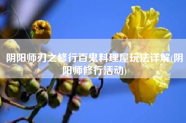 阴阳师刃之修行百鬼料理屋玩法详解(阴阳师修行活动)