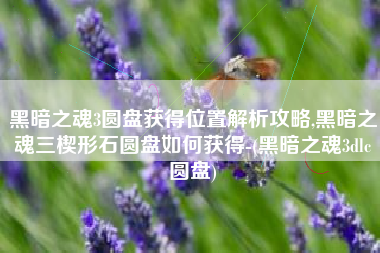 黑暗之魂3圆盘获得位置解析攻略,黑暗之魂三楔形石圆盘如何获得-(黑暗之魂3dlc圆盘)
