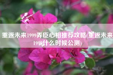 重返未来1999弄臣心相推荐攻略(重返未来1999什么时候公测)